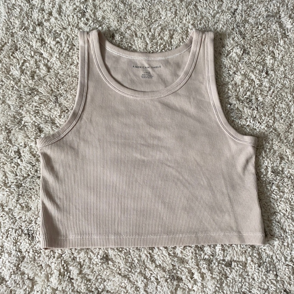 ribbed tank top, cream colored, american eagle, size small